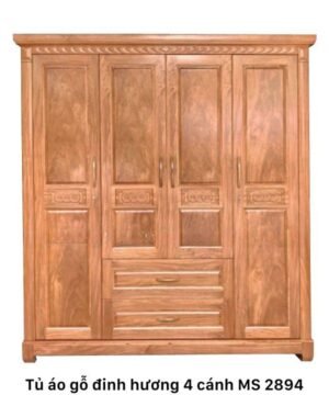 tủ áo gỗ đinh hương 4 cánh