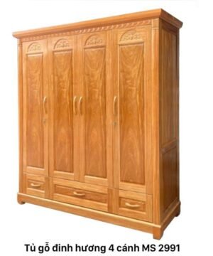 Tủ gỗ đinh hương 4 cánh