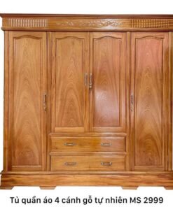 Tủ quần áo 4 cánh gỗ tự nhiên