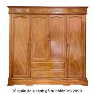 Tủ quần áo 4 cánh gỗ tự nhiên