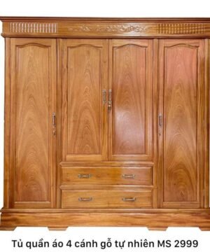 Tủ quần áo 4 cánh gỗ tự nhiên