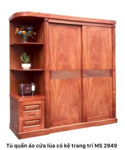 Tủ quần áo cửa lùa có kệ trang trí