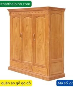 Tủ quần áo gỗ gõ đỏ 1m8