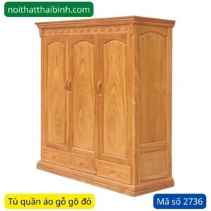 Tủ quần áo gỗ gõ đỏ 1m8