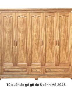 Tủ quần áo gỗ gõ đỏ 5 cánh