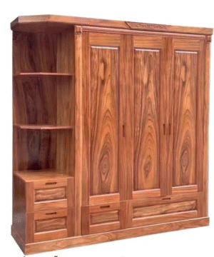 Tủ quần áo gỗ vân hương xám có kệ trang trí MS 2944
