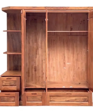Tủ quần áo gỗ vân hương xám có kệ trang trí MS 2944