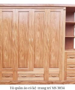 Tủ quần áo gỗ đinh hương có kệ trang trí