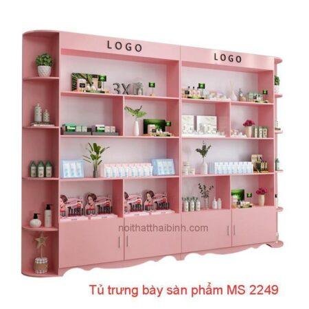Tủ trưng bày sản phẩm màu hồng