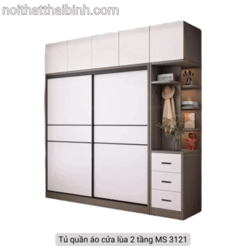 Tủ quần áo cửa lùa 2 tầng