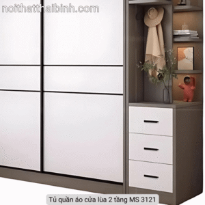 Tủ quần áo cửa lùa 2 tầng