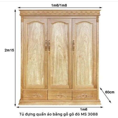 Tủ đựng quần áo bằng gỗ MS 3088 13 Tủ đựng quần áo bằng gỗ