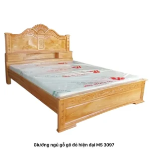 Giường ngủ gỗ gõ đỏ hiện đại