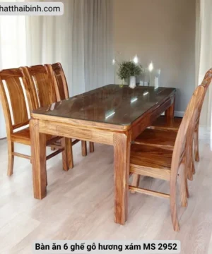 Bàn ăn 6 ghế gỗ hương xám