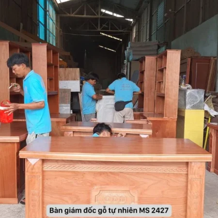 Bàn giám đốc gỗ tự nhiên MS 2427 12 Bàn giám đốc gỗ tự nhiên
