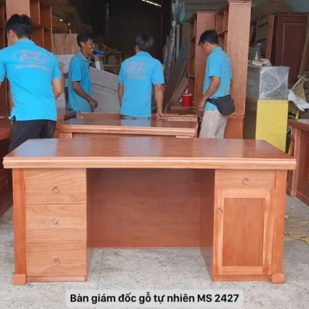 Bàn giám đốc gỗ tự nhiên MS 2427 13 Bàn giám đốc gỗ tự nhiên