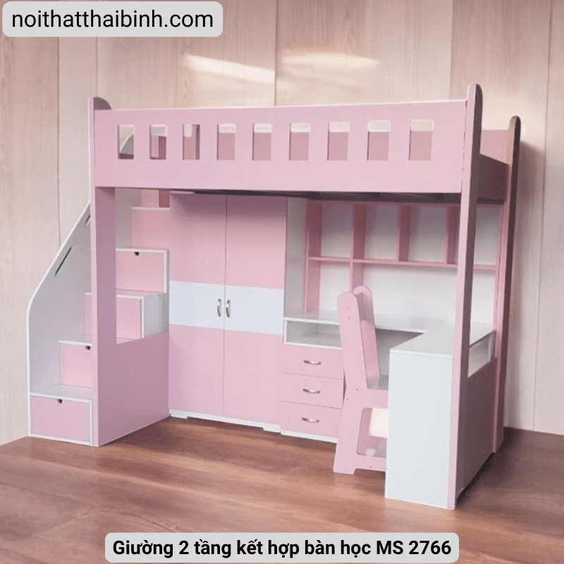 Giường 2 tầng kết hợp bàn học