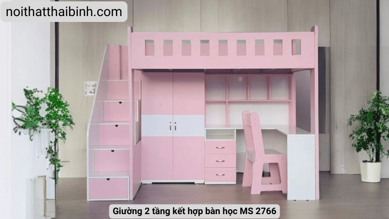 Giường 2 tầng kết hợp bàn học