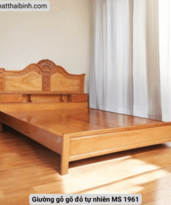Giường gỗ gõ đỏ tự nhiên