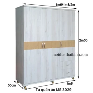 Tủ quần áo melamine MS 3029 9 Tủ quần áo melamine