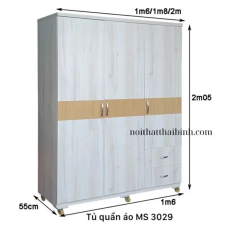 Tủ quần áo melamine MS 3029 9 Tủ quần áo melamine