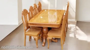 Bộ bàn 6 ghế phòng khách sang trọng