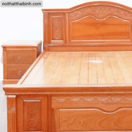 Giường ngủ gỗ xoan đào tự nhiên MS 3041