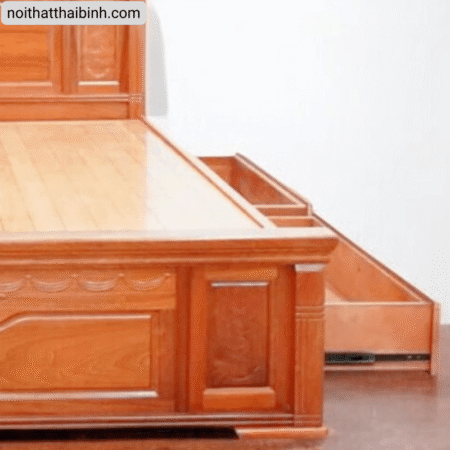 Giường ngủ gỗ xoan đào tự nhiên MS 3041
