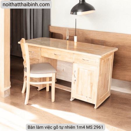 Bàn làm việc gỗ tự nhiên 1m4 MS 2961