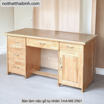Bàn làm việc gỗ tự nhiên 1m4