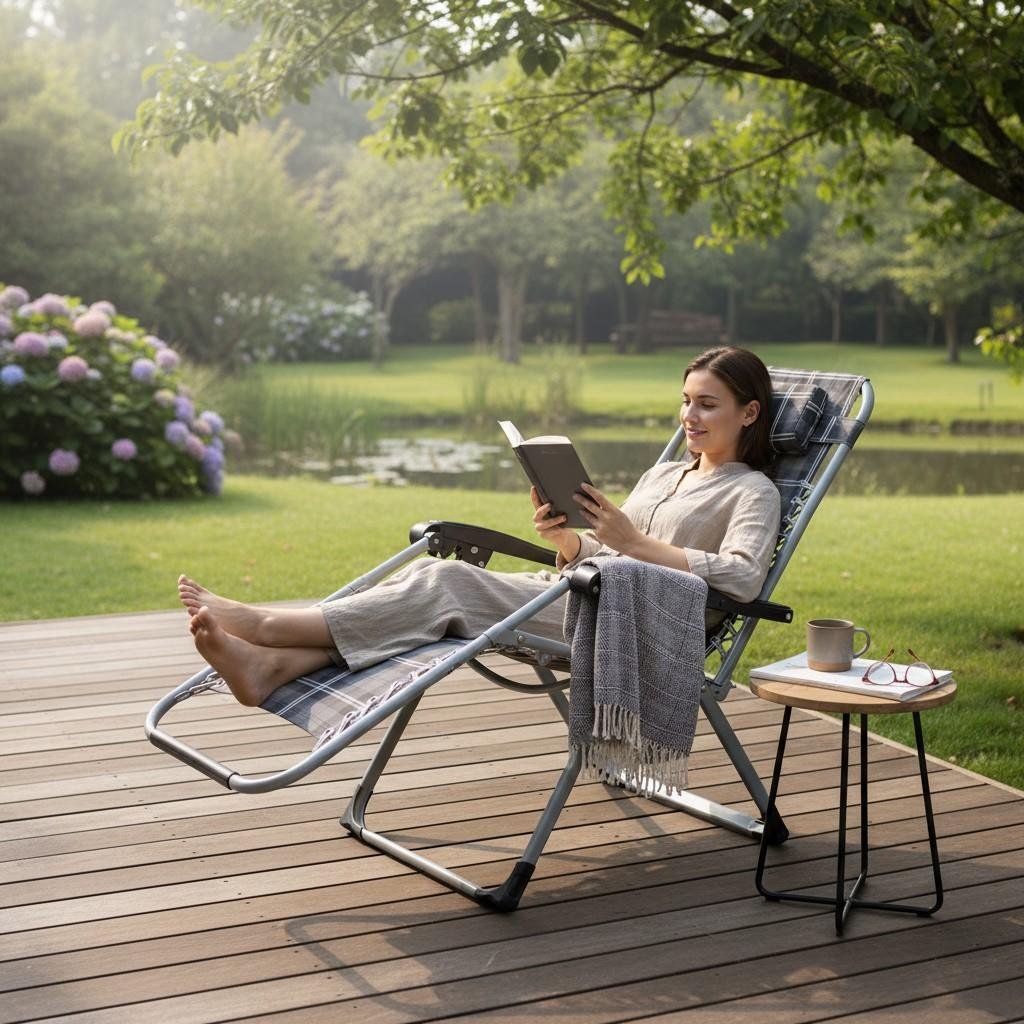 Chất liệu ghế xếp cao cấp: khung hợp kim và vải Texilene bền đẹp