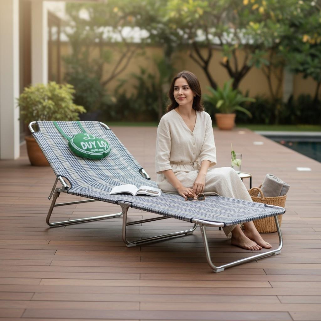 Ghế xếp thư giãn cao cấp đa tư thế chống nắng ngoài trời