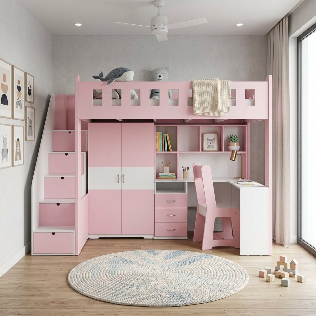 Mẫu giường 2 tầng gỗ sồi tự nhiên cho người lớn