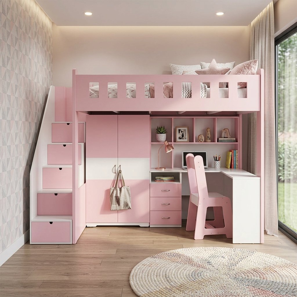 Giường tầng gỗ người lớn kiểu hiện đại