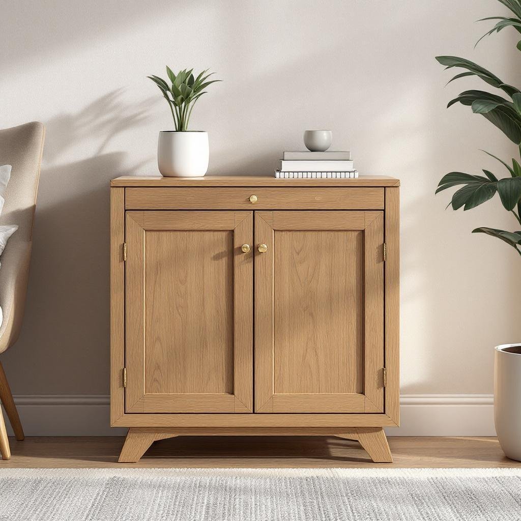 Mẫu tủ gỗ nhỏ trang trí phòng khách sang trọng