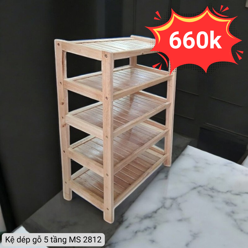 Kệ dép gỗ 5 tầng 860,000đ giản còn 660,000đ