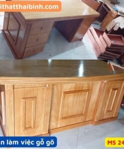Bàn làm việc gỗ tự nhiên đẹp MS 2498