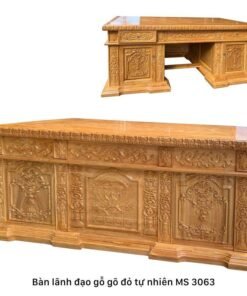 Bàn lãnh đạo gỗ gõ đỏ tự nhiên MS 3063