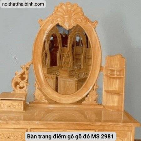 Bàn trang điểm bằng gỗ gõ đỏ tự nhiên MS 2981