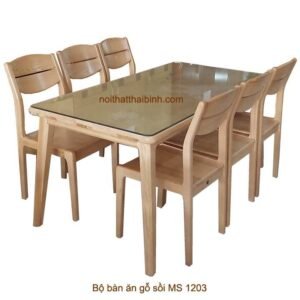 Bộ bàn ăn 6 ghế gỗ sồi MS 1203 Giá bán = 17.800.000 đ Giảm còn = 14.300.000 đ
