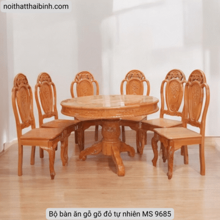 Bộ bàn ăn gỗ gõ đỏ tự nhiên MS 9685