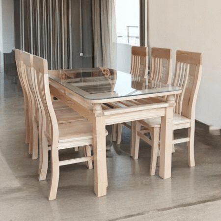 Bộ bàn ăn gỗ sồi tự nhiên MS 3098 11 Bộ bàn ăn gỗ sồi tự nhiên MS 3098