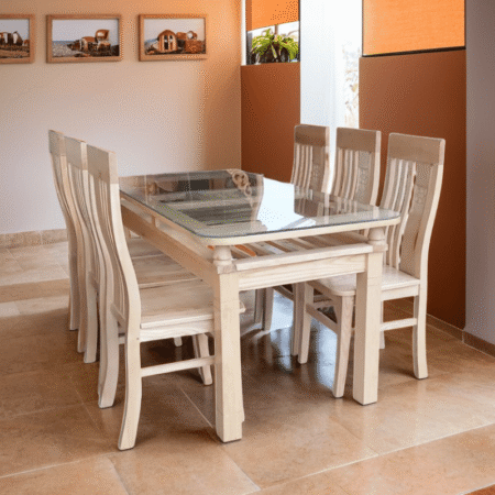 Bộ bàn ăn gỗ sồi tự nhiên MS 3098 9 Bộ bàn ăn gỗ sồi tự nhiên MS 3098