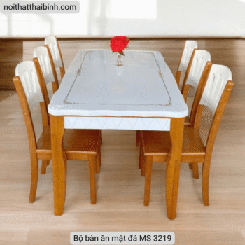 Bộ bàn ăn mặt đá MS 3219