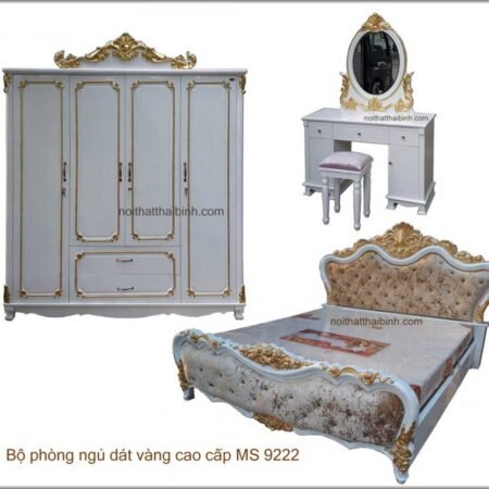 Bộ phòng ngủ dát vàng cao cấp MS 9222 Giá bộ : 44.200.000