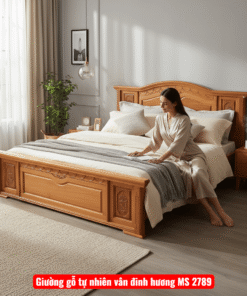 Giường gỗ tự nhiên vân đinh hương MS 2789