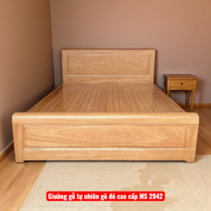 Giường gỗ tự nhiên vân gõ đỏ