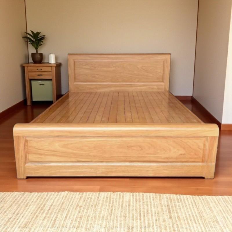 Giường gỗ tự nhiên vân gõ đỏ