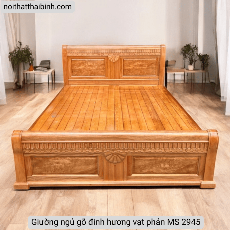 Giường ngủ gỗ đinh hương vạt phản MS 2945 - Ảnh 2