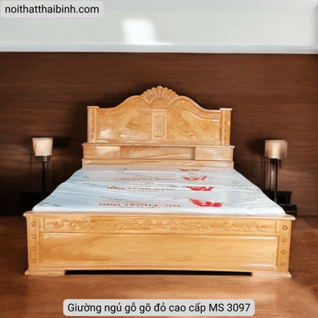 Giường ngủ gỗ gõ đỏ cao cấp MS 3097